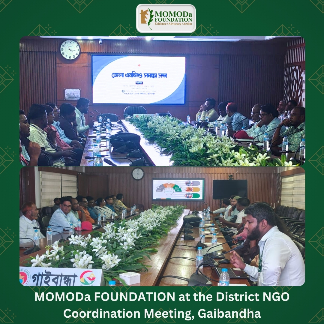 MOMODa FOUNDATION participated in the District NGO Coordination Meeting held at the Deputy Commissioner’s Office, Gaibandha.