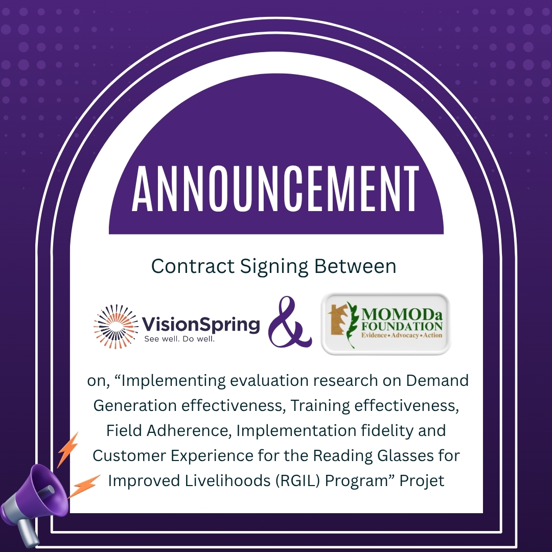 Contract Signing Successfully Completed between VisionSpring Bangladesh Ltd. & MOMODa FOUNDATION