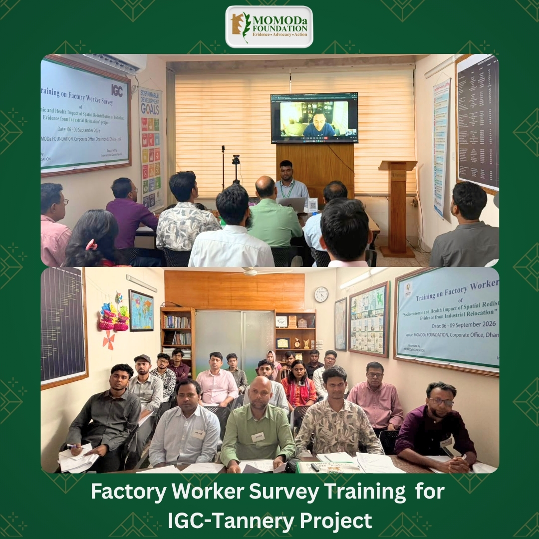 MOMODa FOUNDATION commenced a four-day-long training programme under the IGC Tannery Pollution Project.